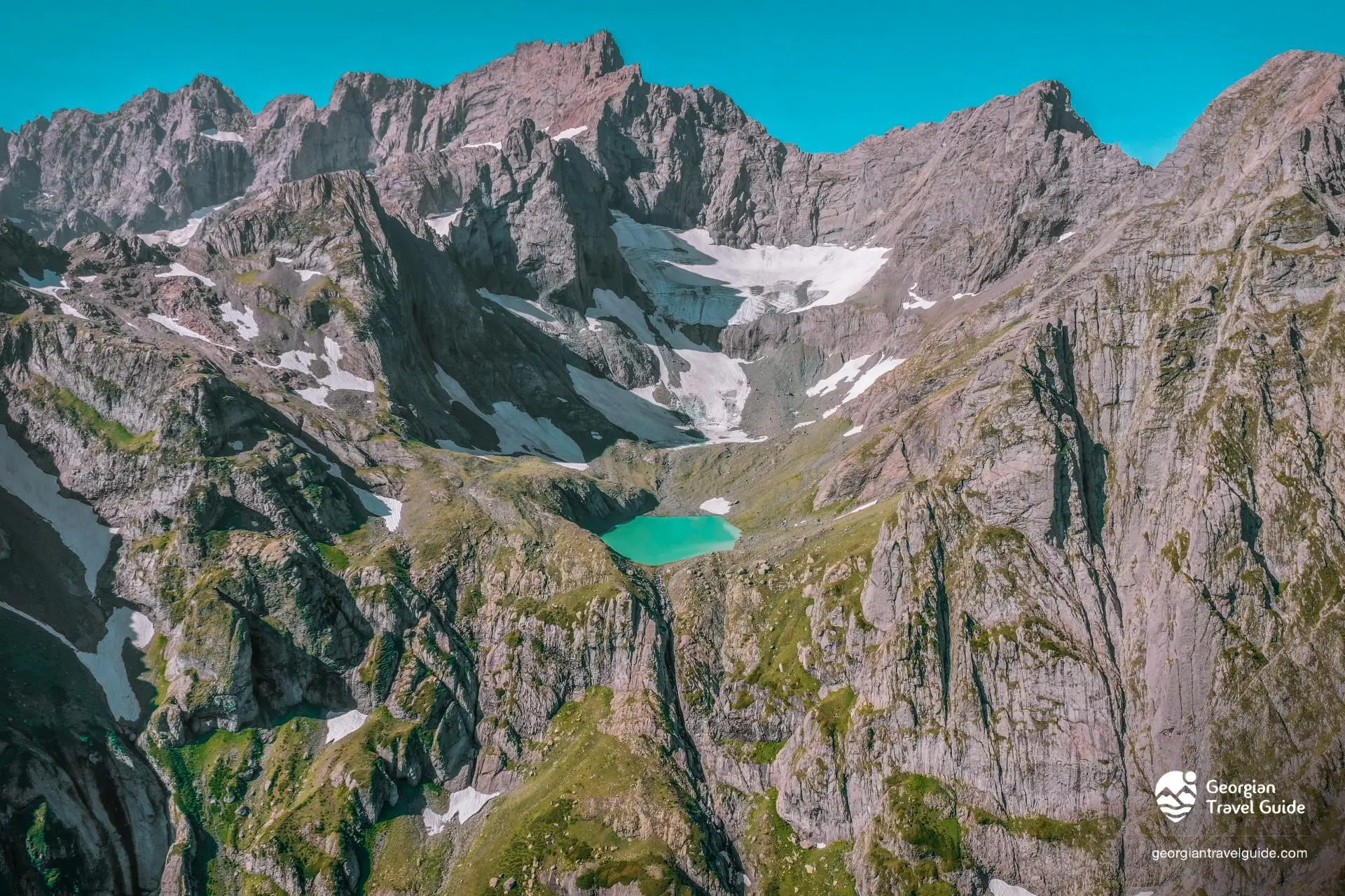 Wide shot of Toba Lake surrounded by Mountains